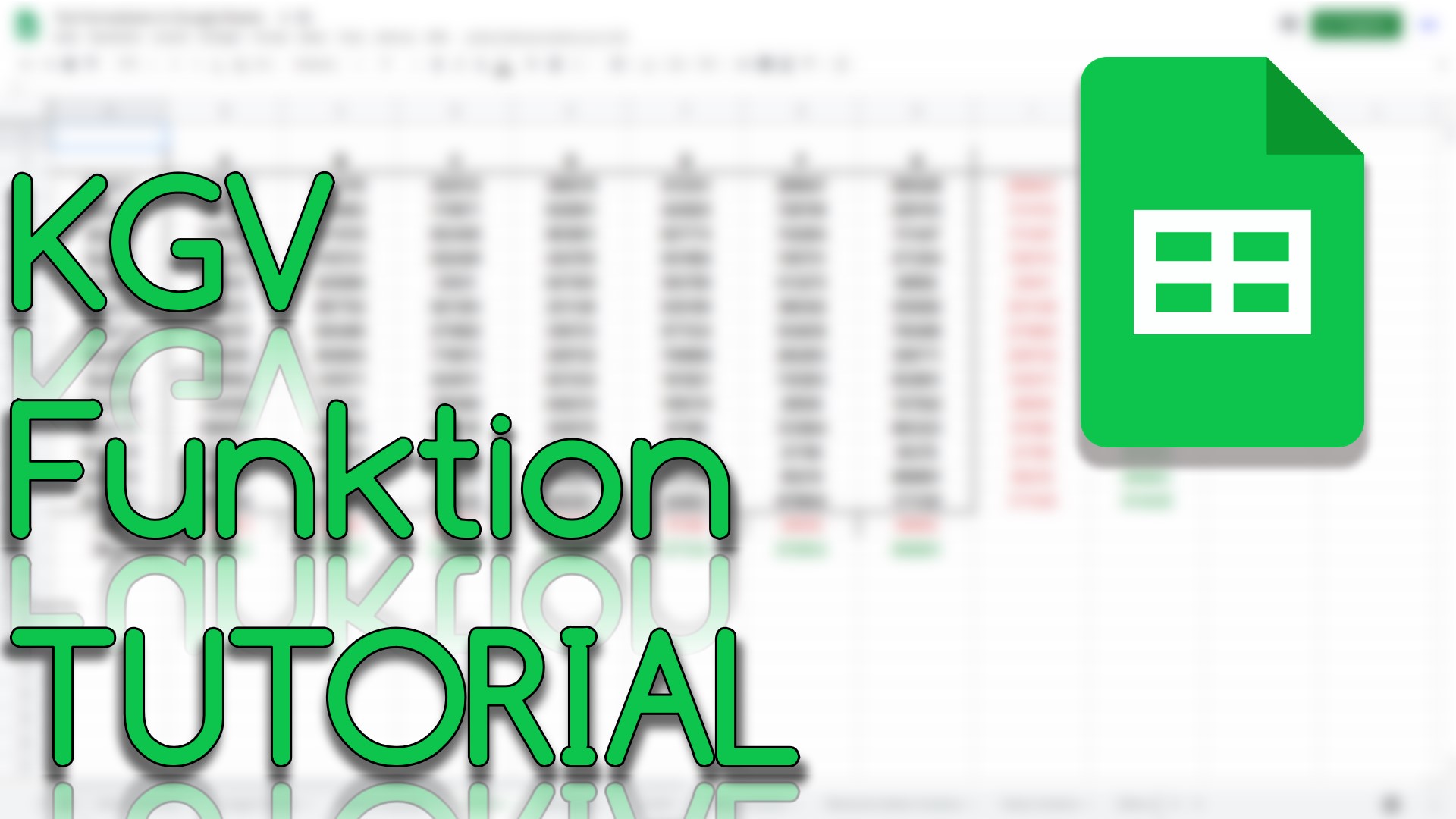 KGV in Google Sheets (Video Thumbnail!)