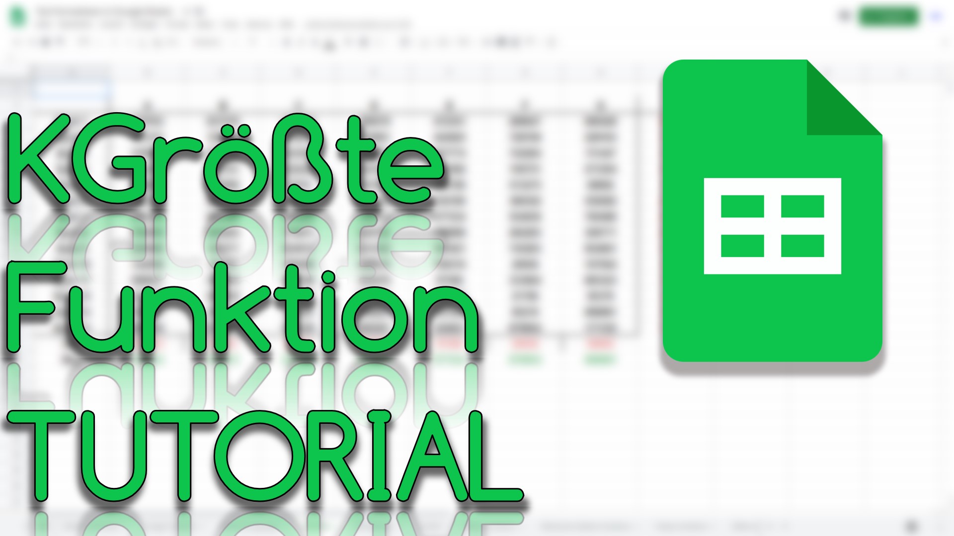 KGrößte Funktion in Google Sheets (Video Thumbnail!)