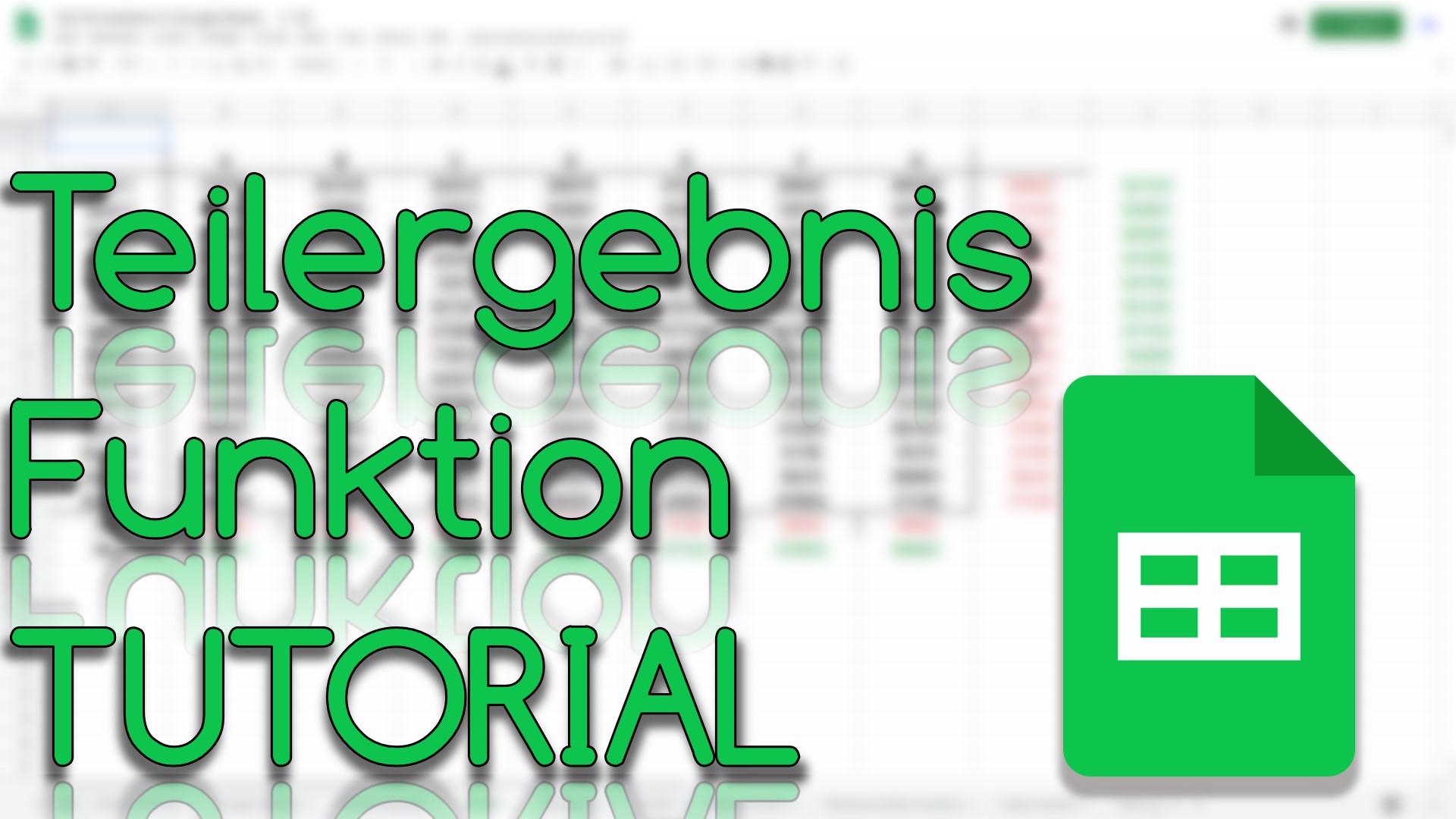 Teilergebnis Funktion in Google Sheets (Video Thumbnail!)