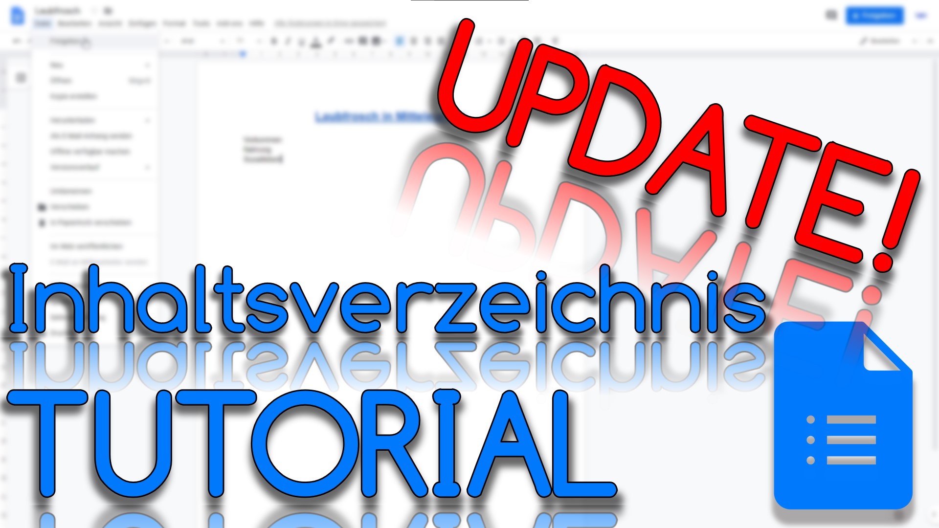 Update für das Inhaltsverzeichnis in Google Docs (Video Thumbnail!)