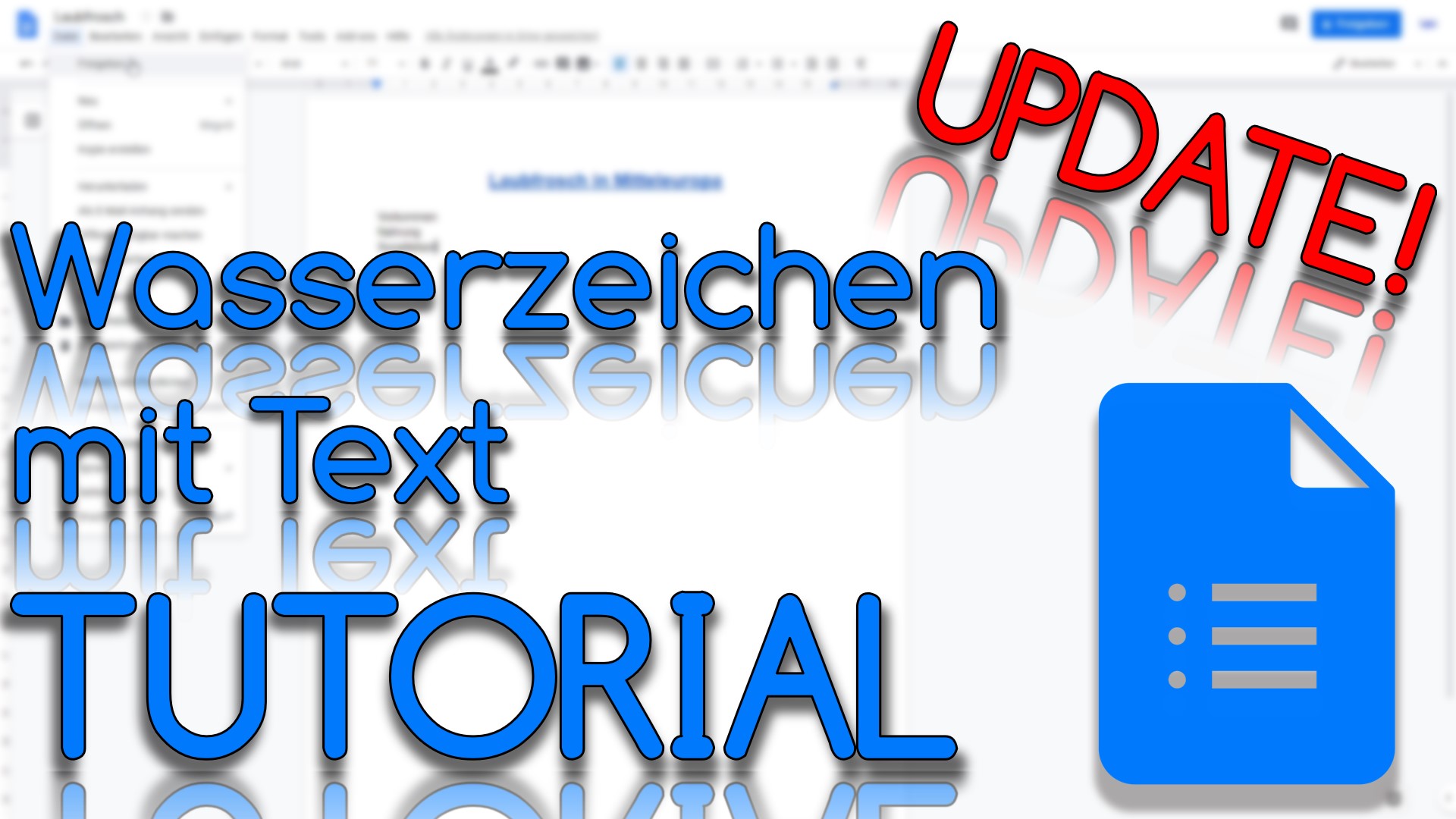 Wasserzeichen mit Text in Google Docs (Video Thumbnail!)