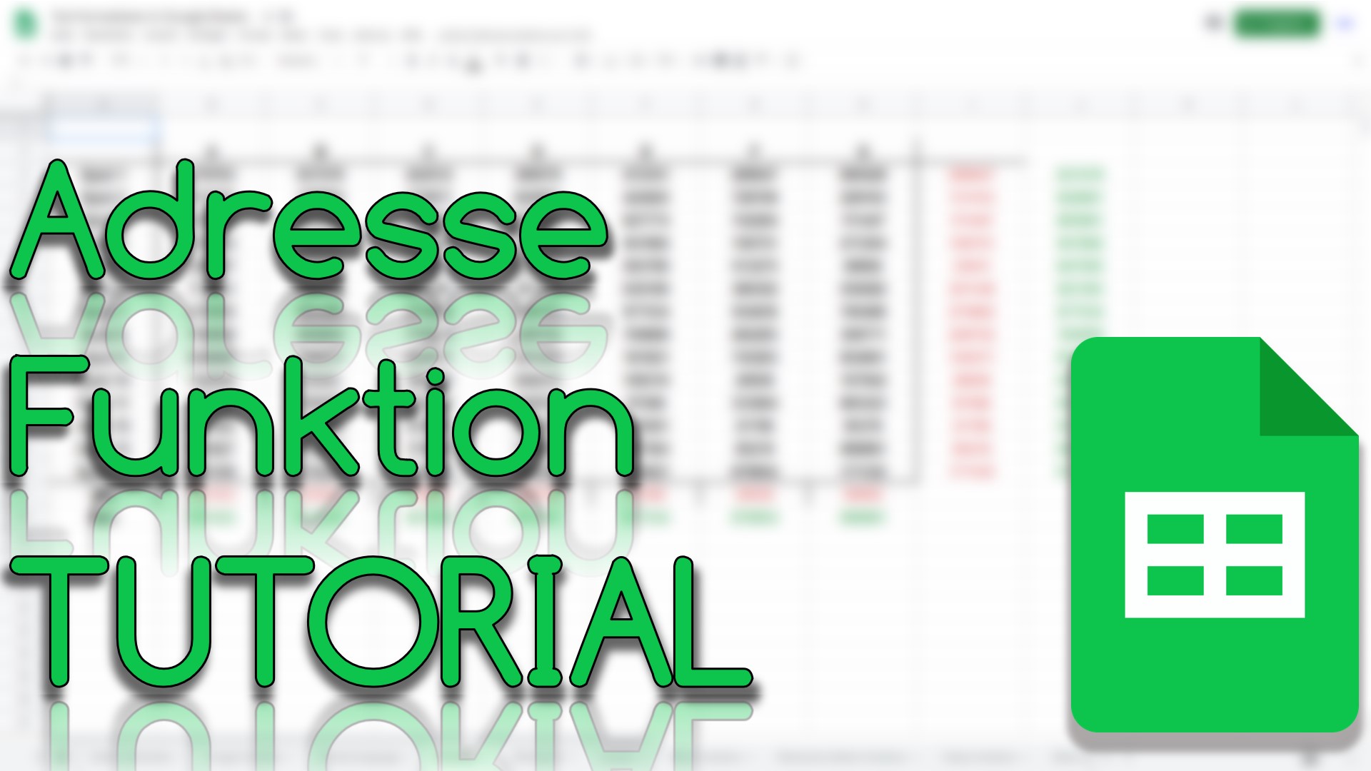 Adresse Funktion in Google Sheets (Video Thumbnail!)