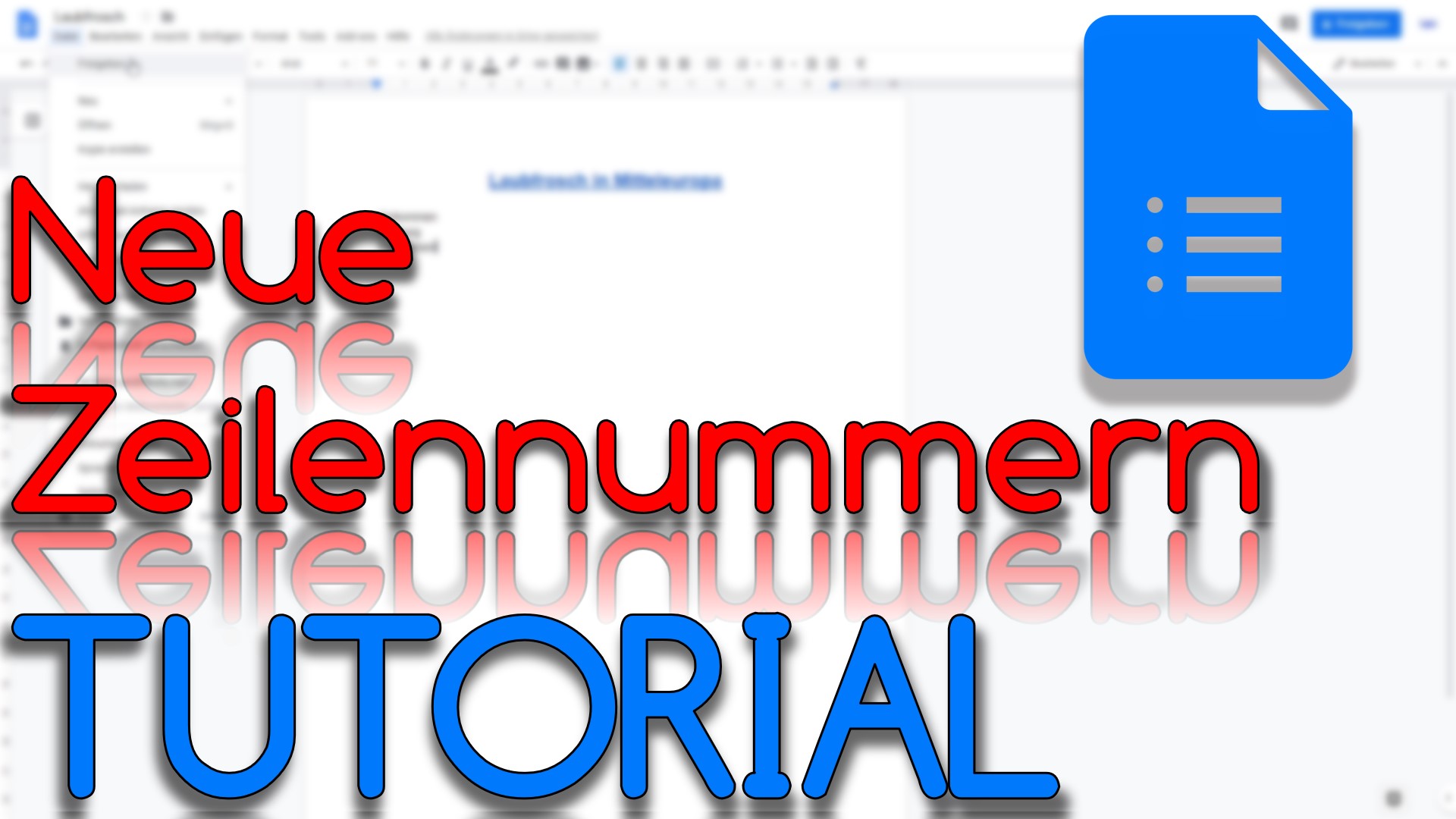 Zeilennummern in Google Docs (Video Thumbnail!)