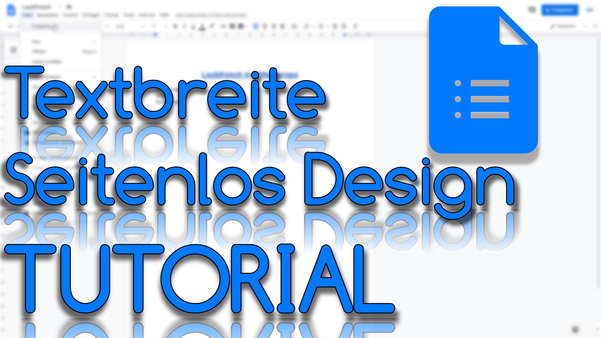 Textbreite im Seitenlos Design in Google Docs (Video Thumbnail!)