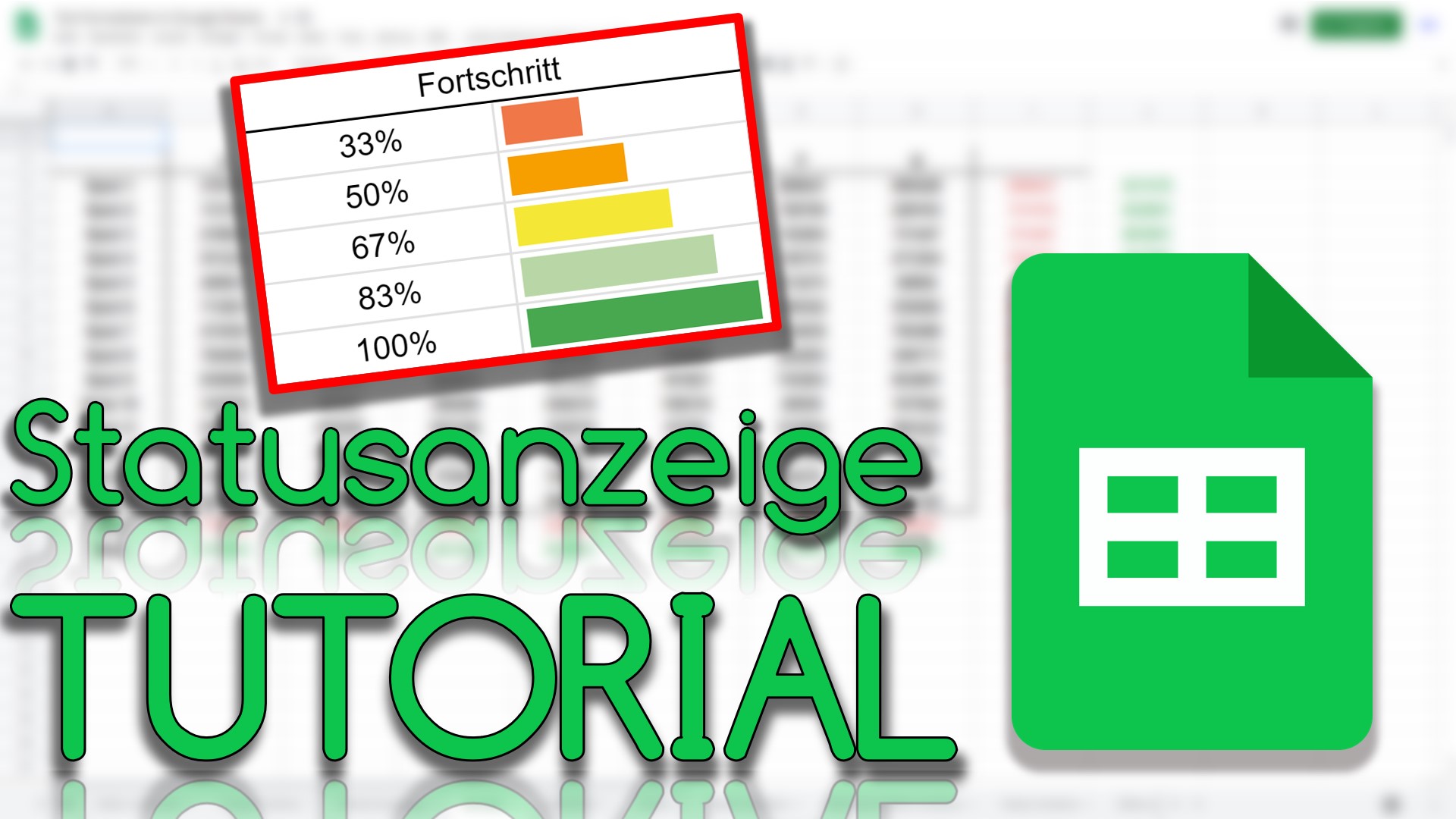 Fortschrittsanzeige in Google Sheets (Video Thumbnail!)